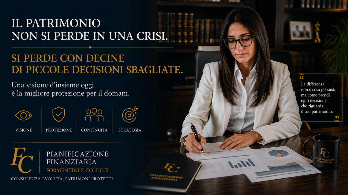 Il patrimonio non si perde in una crisi. Si perde con decine di piccole decisioni sbagliate. | Pianificazione Finanziaria Yari Formentini e Federica Colucci Consulenti Finanziari Brugherio Monza Brianza Milano