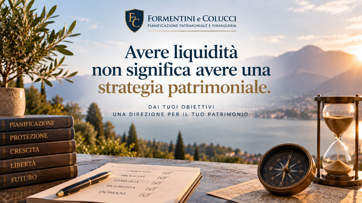 Avere liquidità non significa avere una strategia patrimoniale. La pianificazione finanziaria parte dagli obiettivi e assegna al patrimonio una funzione nel tempo. | Pianificazione Finanziaria Yari Formentini e Federica Colucci Consulenti Finanziari Brugherio Monza Brianza Milano
